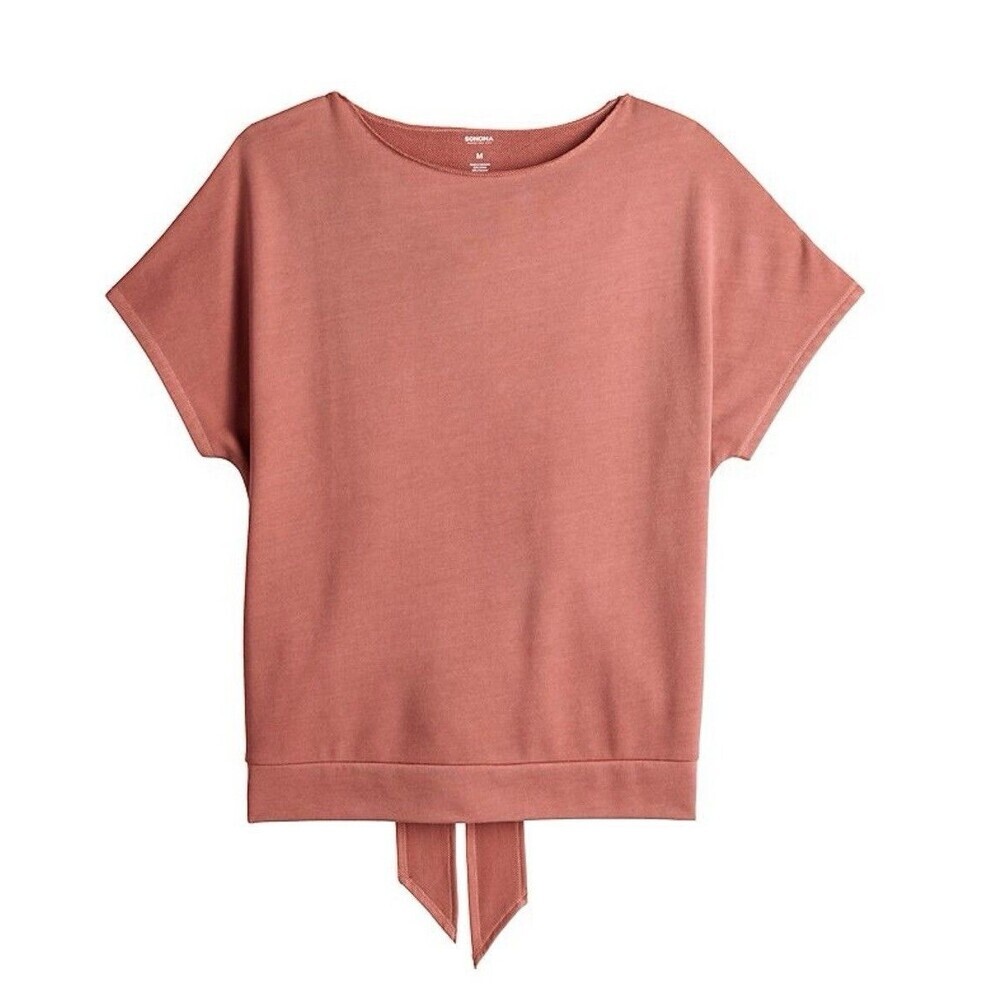 SONOMA Women’s Short Sleeve Tie Back Top Terracotta Size XL